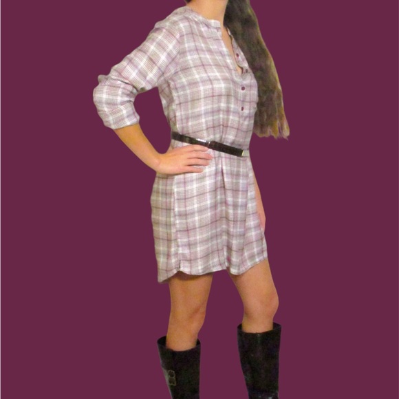 🔴 VOLCOM Plaid Henley Tunic Mini Dress NWT - Picture 5 of 13